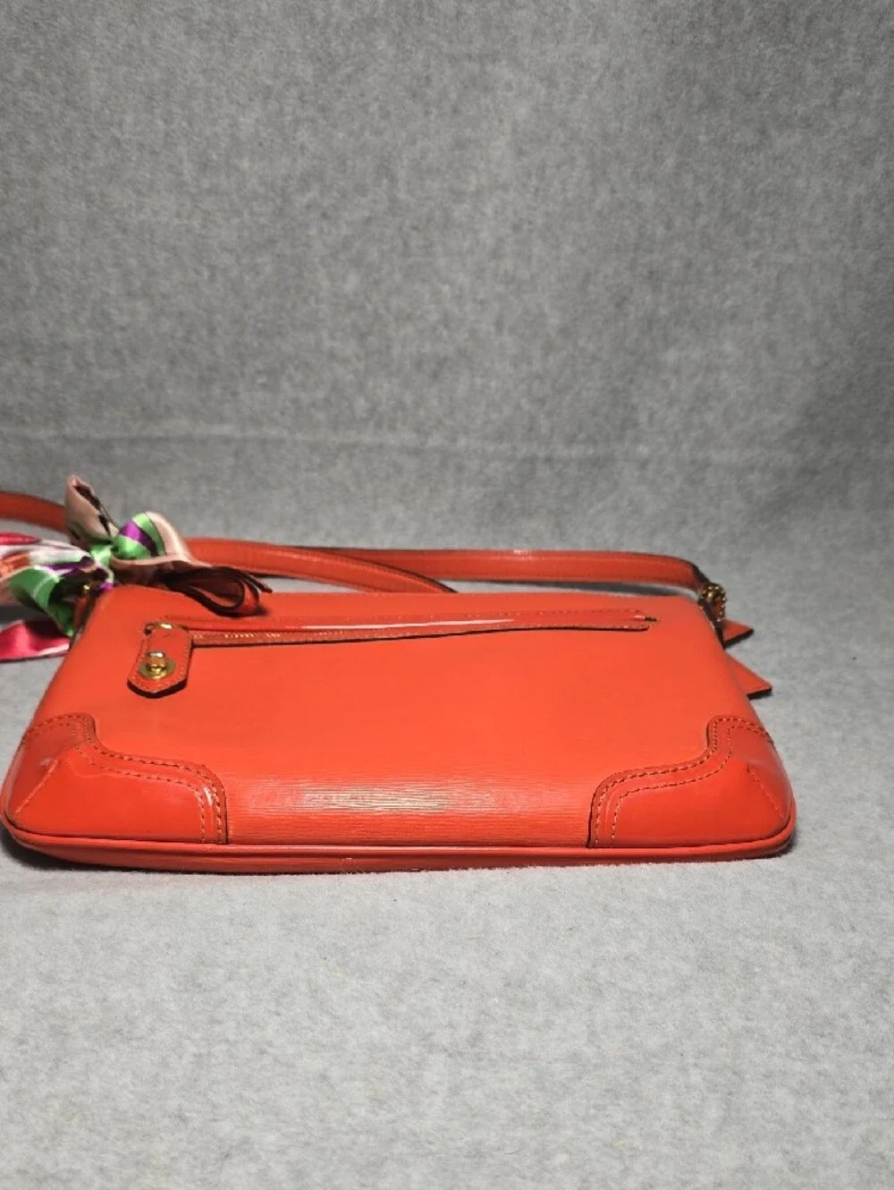 Coach Madison Leather Pocket Swingpack Crossbody Tangerine Orange